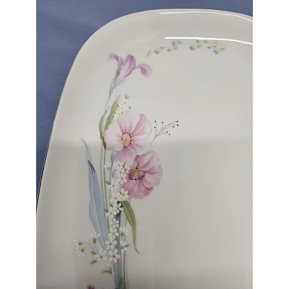 Vintage 90's Mikasa Pretty Bouquet Serving Platter 15.25